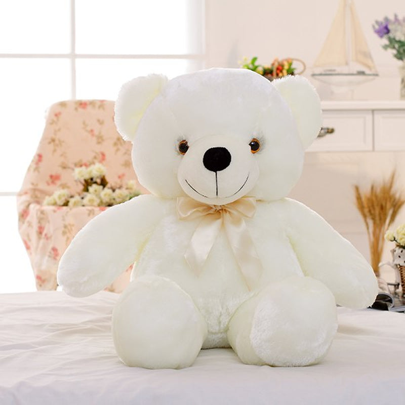 Creative Light up LED Teddy Bear Stuffed Animals Plush Toy Colorful Glowing Christmas Gift for Kids Pillow