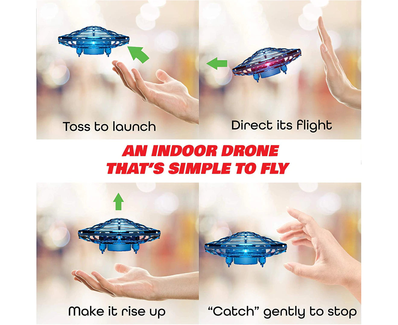 "Exciting Hand Operated Mini Flying Drone - Perfect Helicopter Toy for Boys and Girls in Blue!"