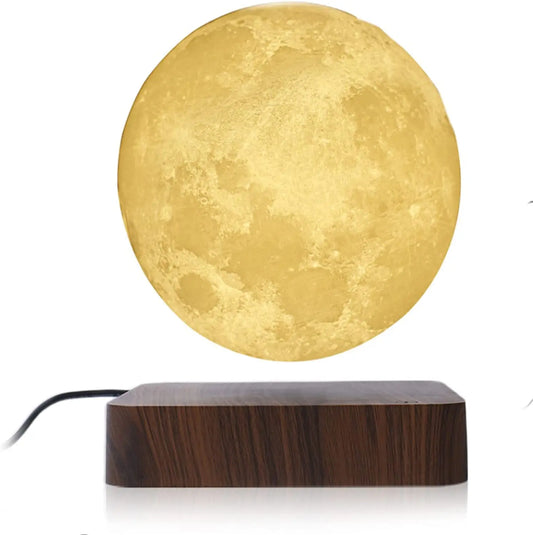 "ZK30 Floating 3D LED Levitating Moon Lamp with Magnetic Base - 3 Enchanting Colors!"