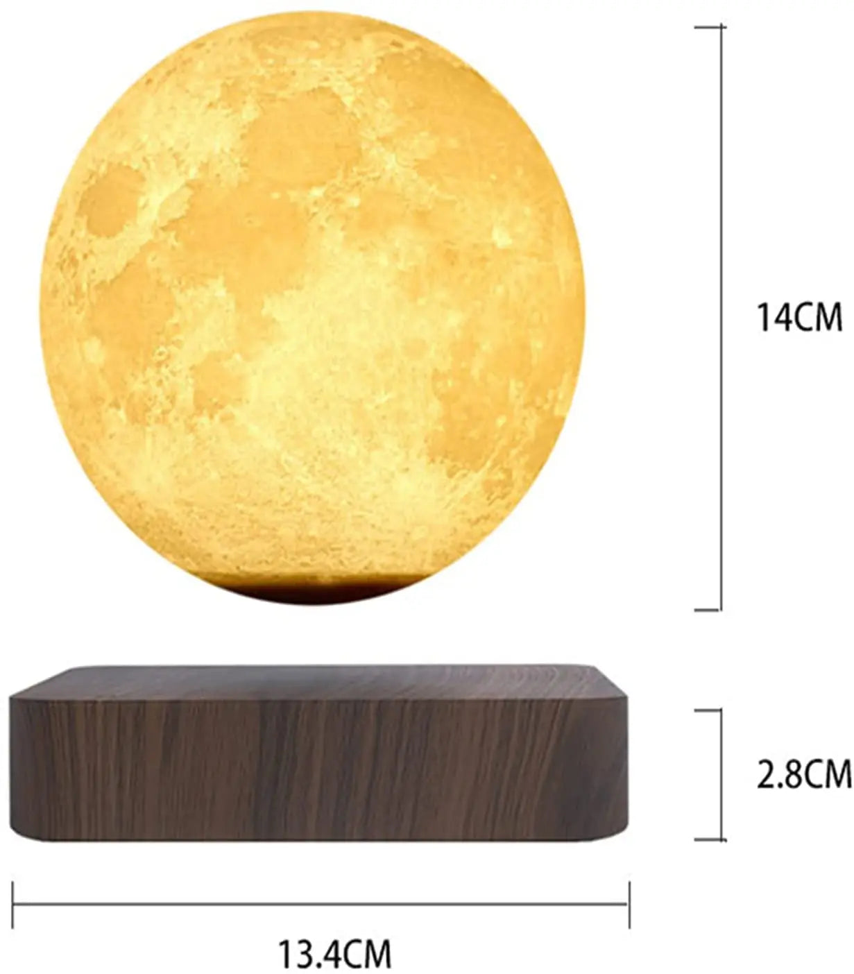 "ZK30 Floating 3D LED Levitating Moon Lamp with Magnetic Base - 3 Enchanting Colors!"