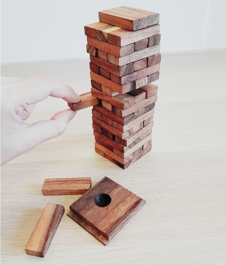 Stacking blocks wood balance game handmade stacking Fun Board Games Kids Ages 4 to Adults - GoodiesRus