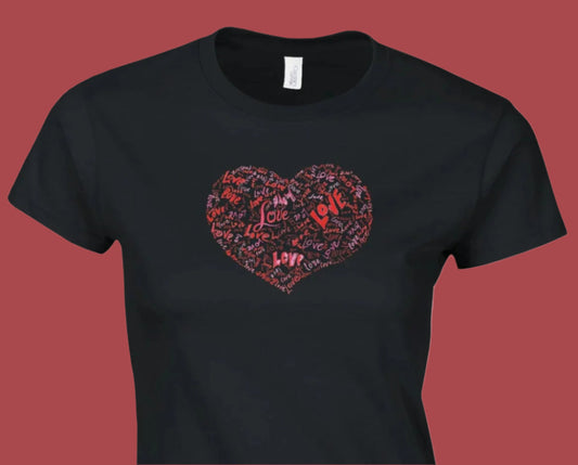 Valentines "love" Classic Womens/Girls Crewneck T-shirt