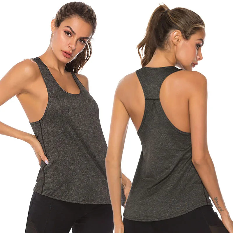 Women's Sleeveless Quick-Dry Yoga and Fitness Top - Breathable Running Sports Shirt